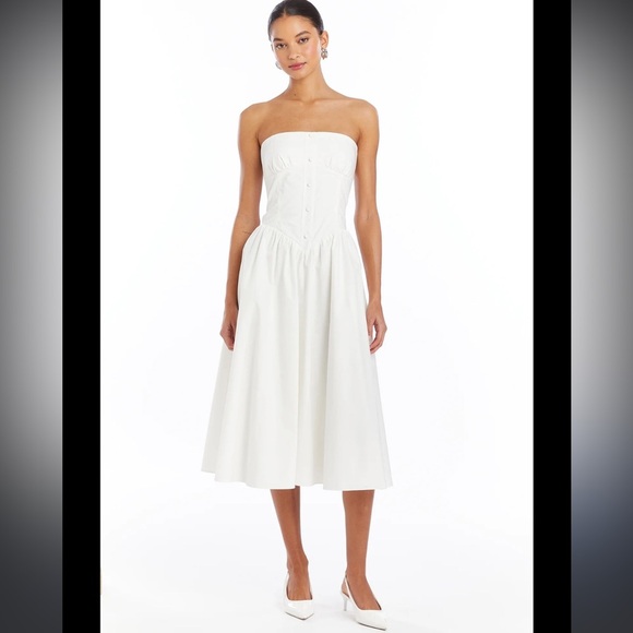 AMANDA UPRICHARD White Strapless Holland Dress - Picture 2 of 15